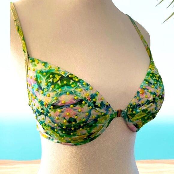 VICTORIA SECRET GREEN BIKINI TOP, 34C - Picture 1 of 5